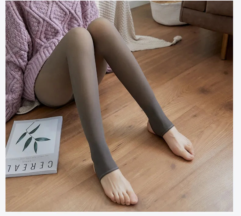 Elegant Fleece-Lined Thermal Tights for Women - Winter Essential Slim-Fit Pantyhose