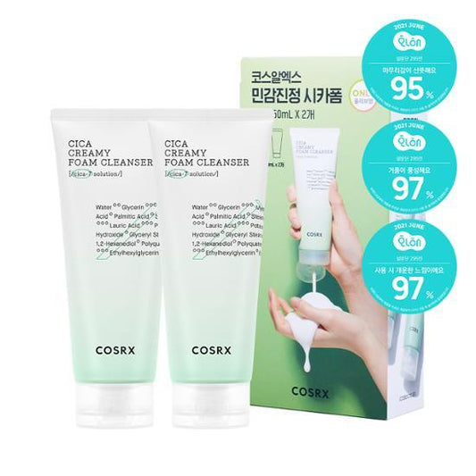 COSRX Pure Fit Cica Creamy Foam Cleanser 150ml + 150ml