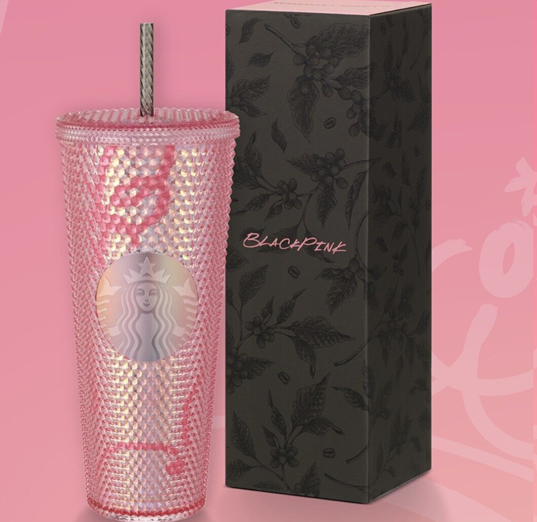 BLACKPINK x STARBUCKS LIMITED EDITION Pink/Black Bling Cold Cup 24oz - 710ml