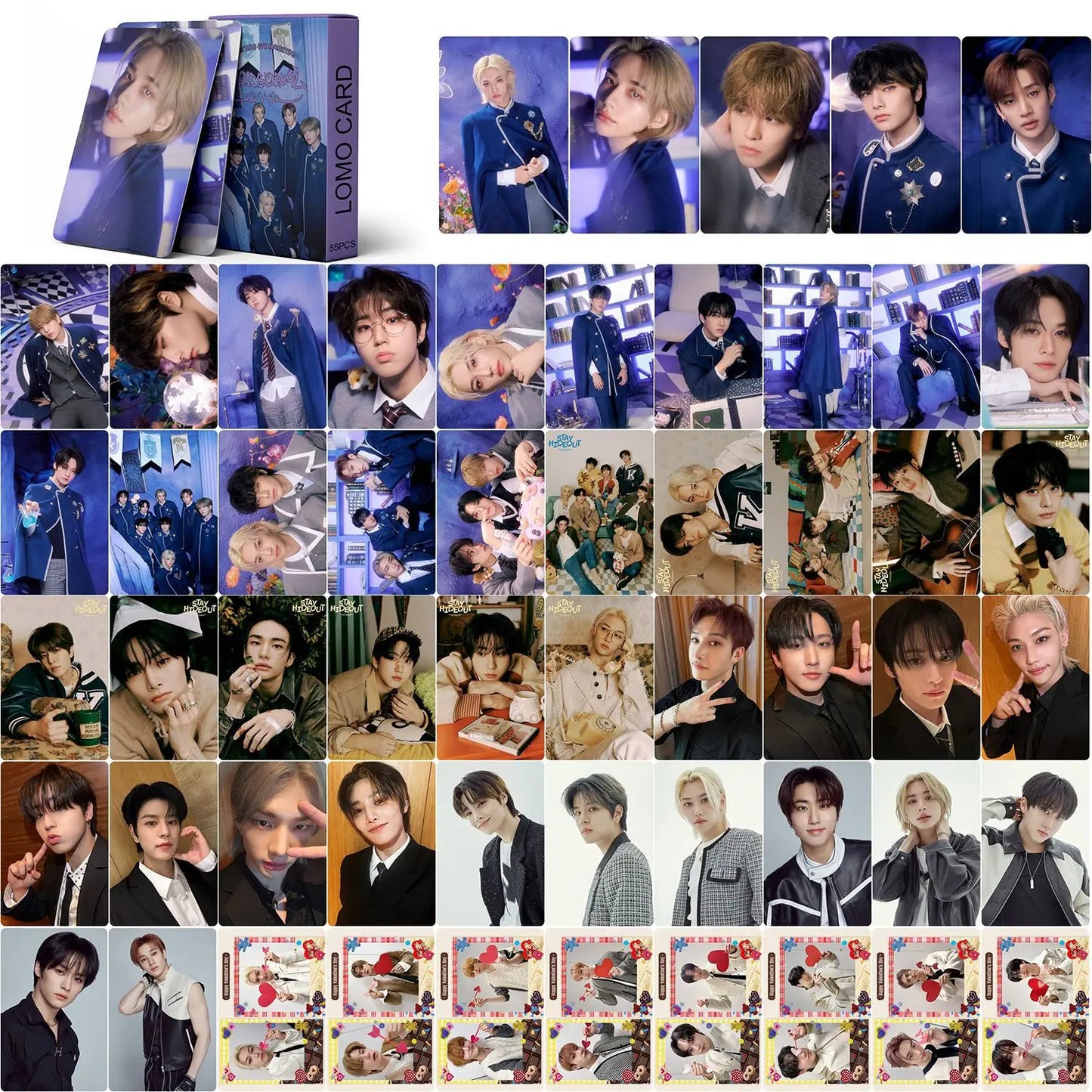 STRAY KIDS | ATE, Magic School, ROCK-STAR, 2024 Season's Greetings, ★★★★★ - 5-Star, MAXIDENT, NO EASY & ODDINARY Photo Card Sets (1 Box = 55 Cards! 🫶)