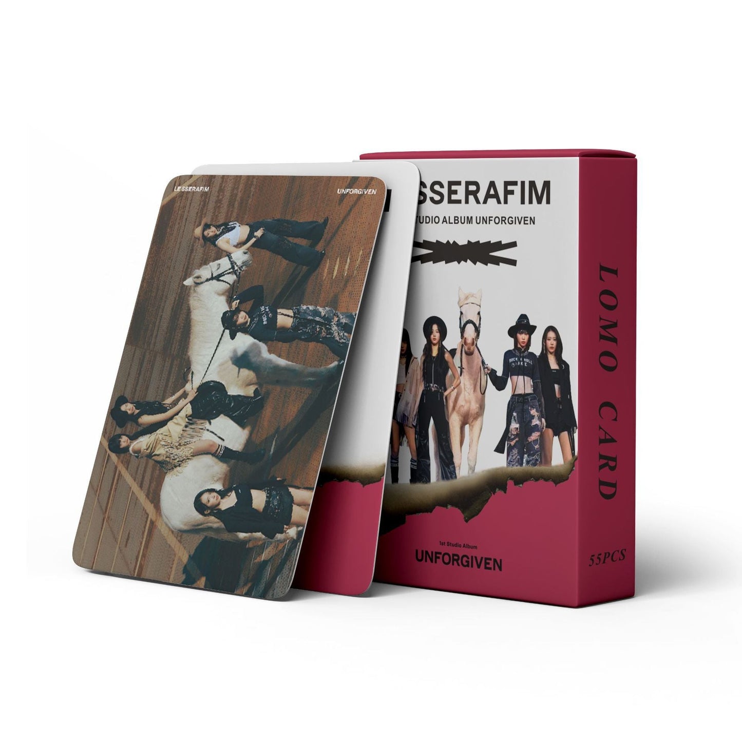 LE SSERAFIM | UNFORGIVEN, FEARLESS, ANTIFRAGILE & 2023 Season's Greetings Photo Card Sets (1 Box = 55 Cards! 🫶)