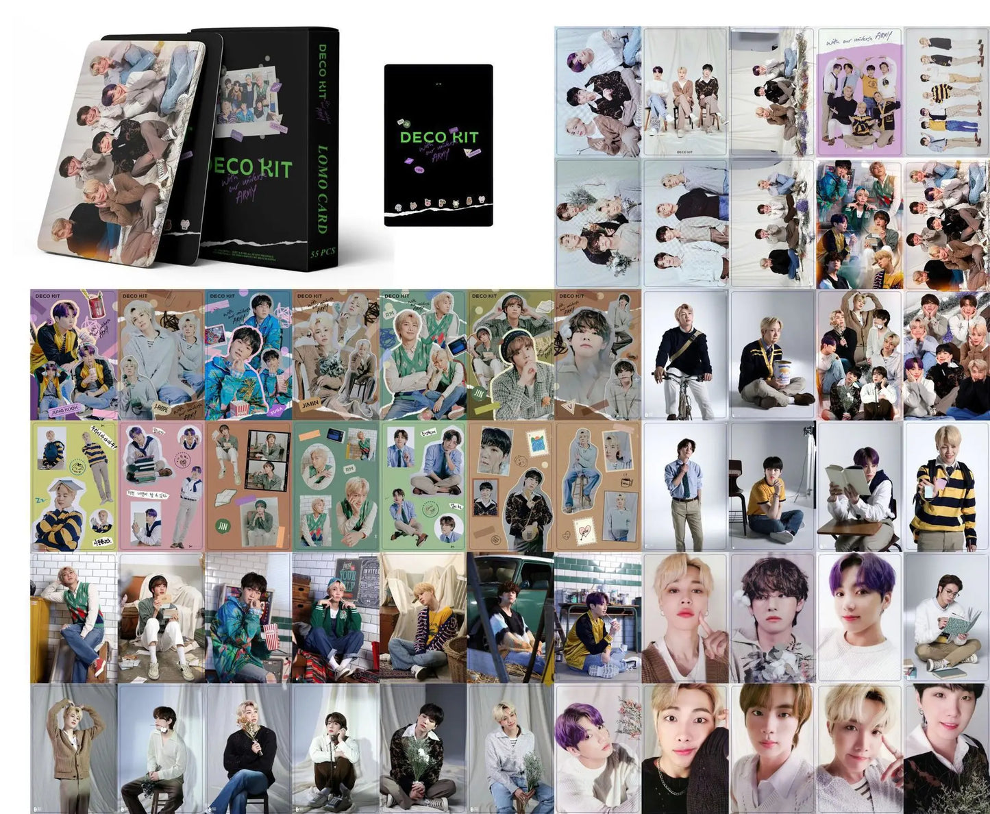 BTS | Golden, Layover, FACE, Jack In The Box, Road to D-Day, The Astronaut, PROOF, Yet To Come, Me, Myself, and Jimin, Jung Kook, V, Jin, RM, Suga, j-hope Photo Card Sets (1 Box = 55 Cards! 🫶)