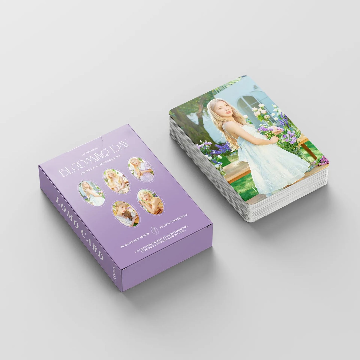 (G)I-DLE | I Feel, I Never Die, I DO, Just Me ( )I-dle, I Love, I Am Free-ty, 2023 Season's Greetings "Blooming Day" Photo Card Sets (1 Box = 55 Cards! 🫶)