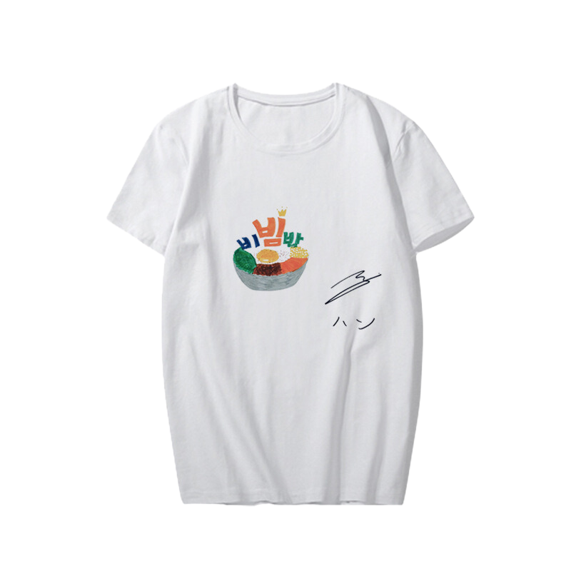 STRAY KIDS Felix, Lee Know, Hyunjin, Bang Chan, I.N, Changbin, Han & Seungmin's Chef's Special T-Shirt - Featuring Personal Hand-Drawn Favorite Food and Signature LIMITED EDITION