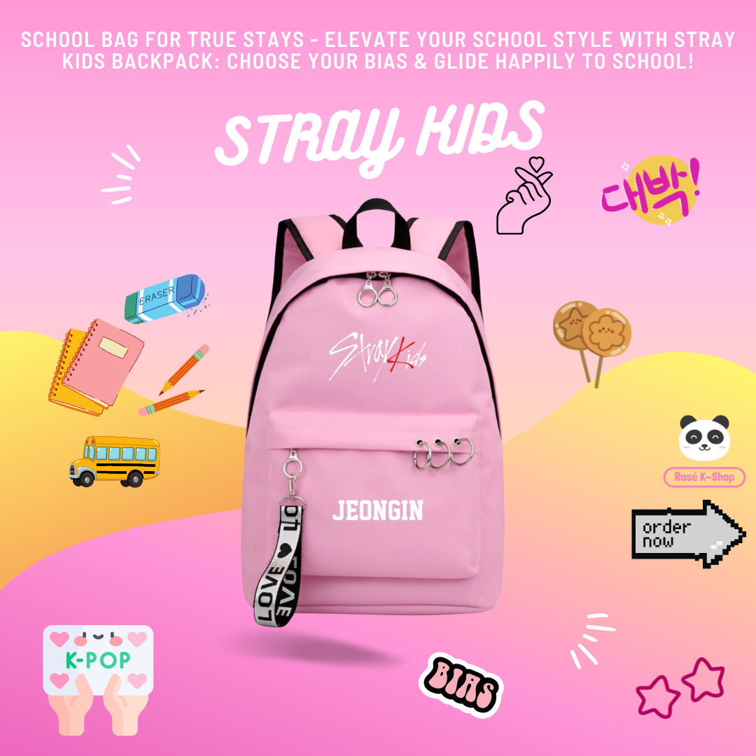 STRAY KIDS | School Bag for True STAYs - Elevate Your School Style with Stray Kids Backpack: Choose Your Bias & Glide Happily to School!