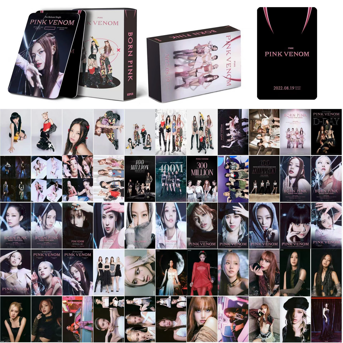 BLACKPINK | THE GAME, 7th Anniversary, JISOO 'ME', Coachella, BORN PINK, Pink Venom, THE ALBUM, LALISA, Summer Diary, Welcoming Collection Photo Card Sets (1 Box = 55 Cards! 🫶)