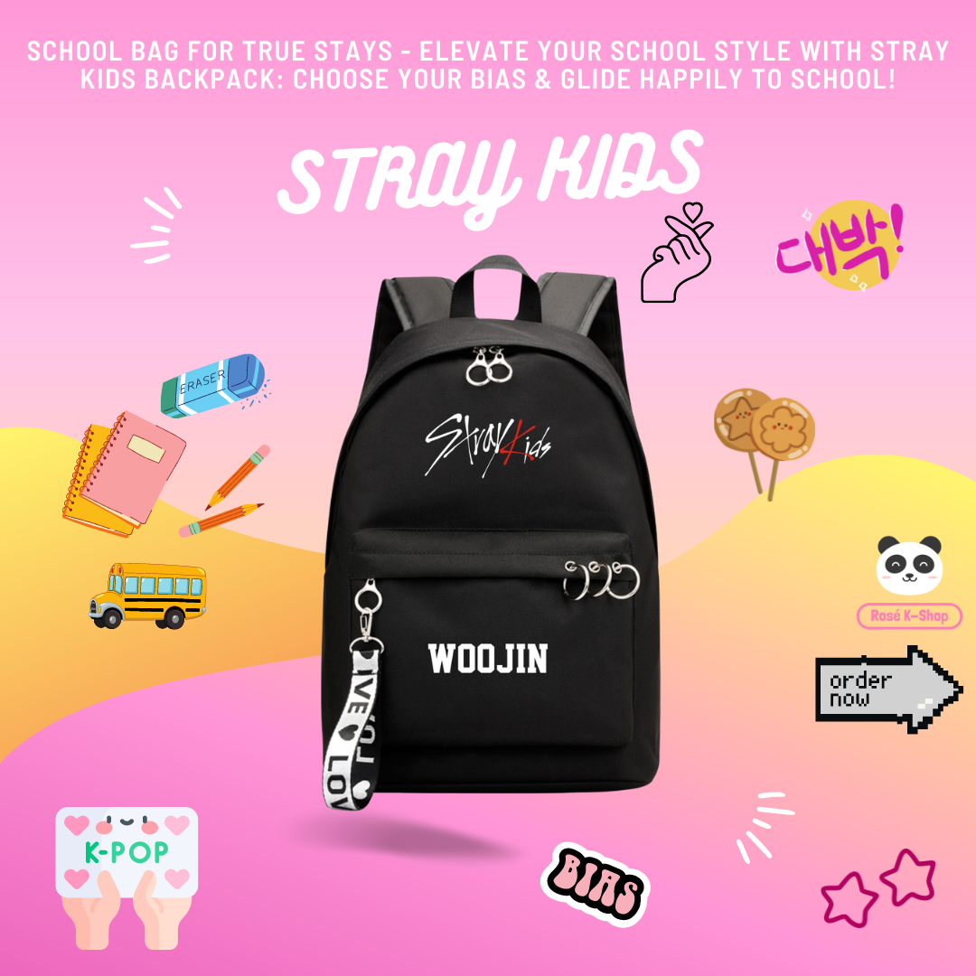 STRAY KIDS | School Bag for True STAYs - Elevate Your School Style with Stray Kids Backpack: Choose Your Bias & Glide Happily to School!