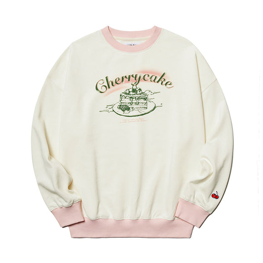 KIRSH Korea - Cherry Cake Graphic Rib Sweatshirt - Rosé K-Shop