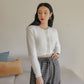 Common Unique - Button-Up Fuzzy Cardigan (BLACKPINK Jennie, Apink Bomi and Namjoo Wears) - Ivory / One Size - Rosé K-Shop