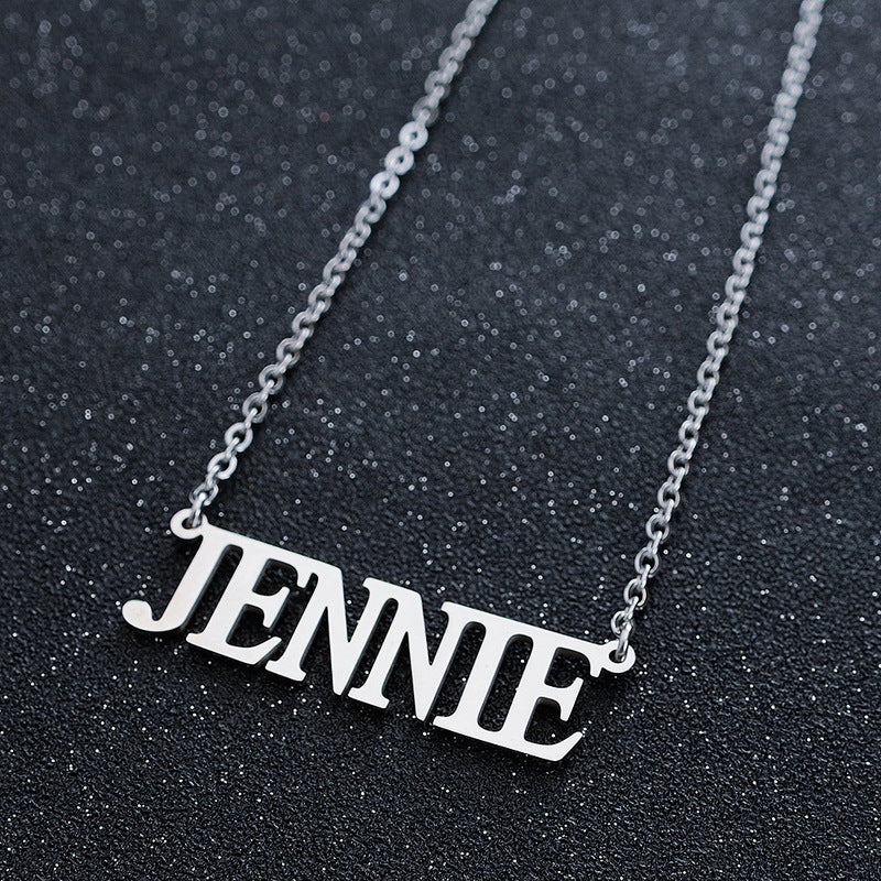 BLACKPINK Rosé Lisa Jennie And Jisoo's Name Necklace - "JENNIE" Necklace - Rosé K-Shop