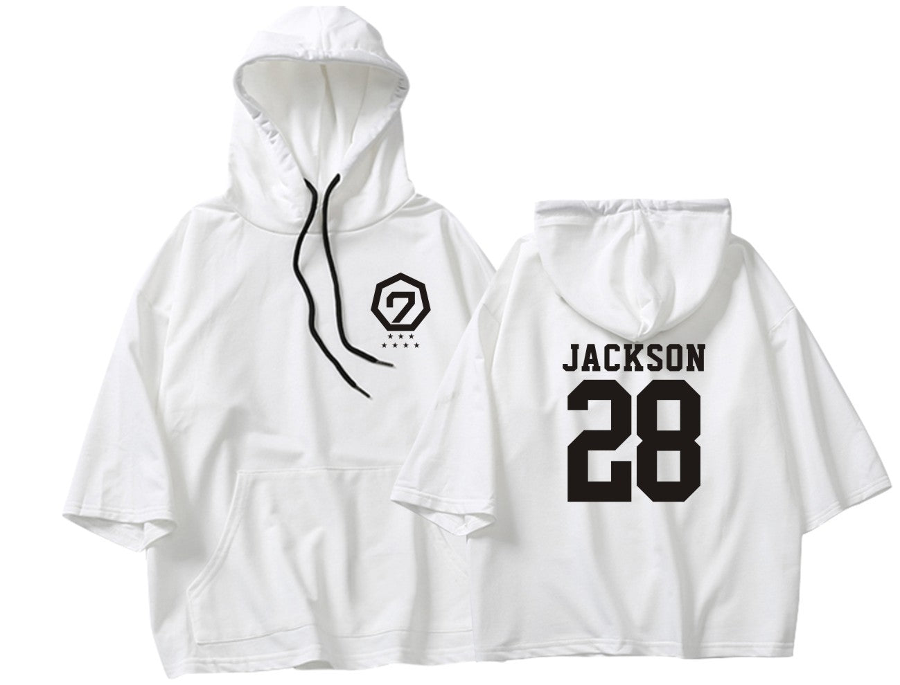 GOT7 Oversize Unisex Concert Hoodie - Jay B, Mark, Jackson, Jinyoung, Youngjae, BamBam and Yugyeom - JACKSON - White / L - Rosé K-Shop