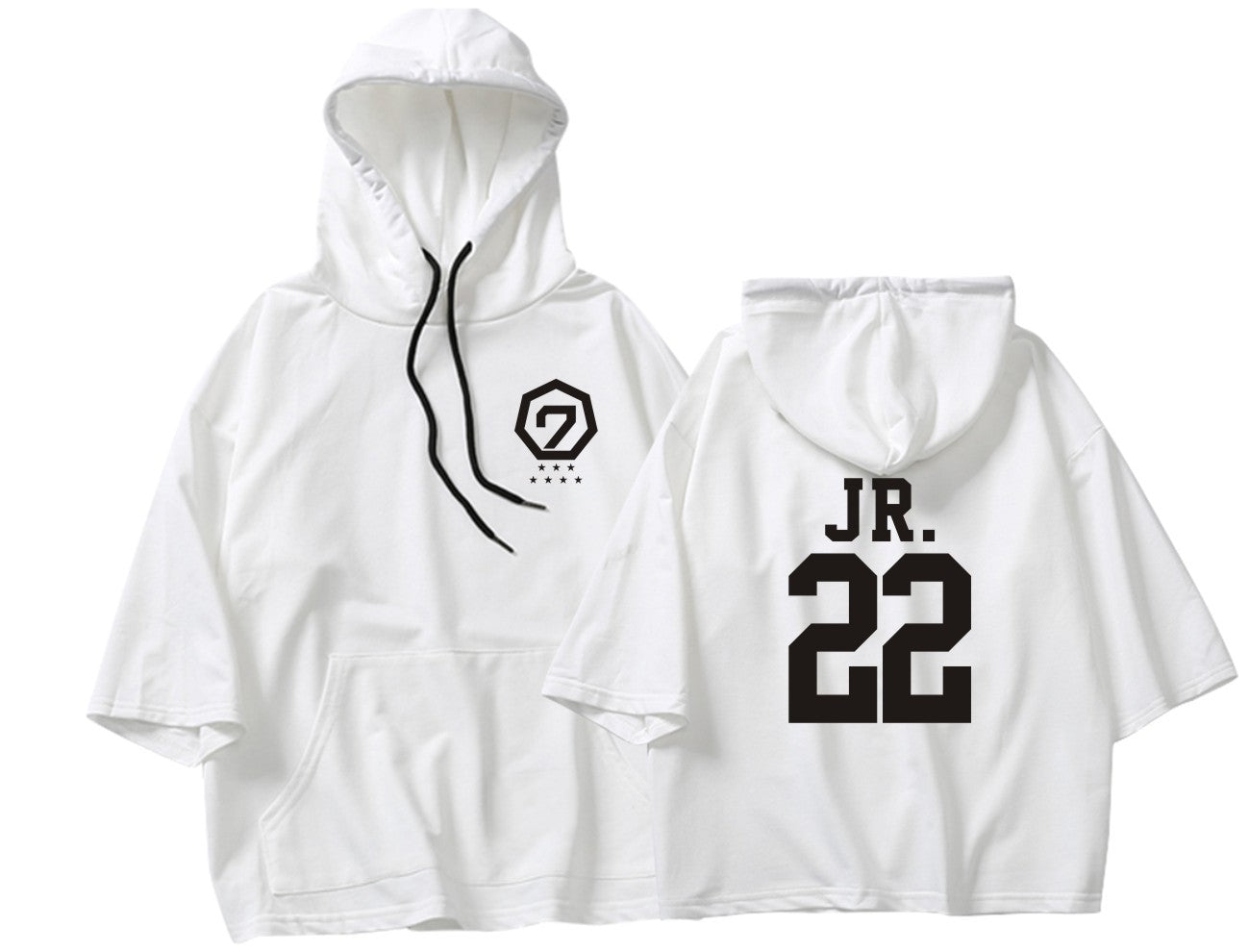 GOT7 Oversize Unisex Concert Hoodie - Jay B, Mark, Jackson, Jinyoung, Youngjae, BamBam and Yugyeom - JR. - White / L - Rosé K-Shop