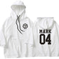 GOT7 Oversize Unisex Concert Hoodie - Jay B, Mark, Jackson, Jinyoung, Youngjae, BamBam and Yugyeom - MARK - White / L - Rosé K-Shop