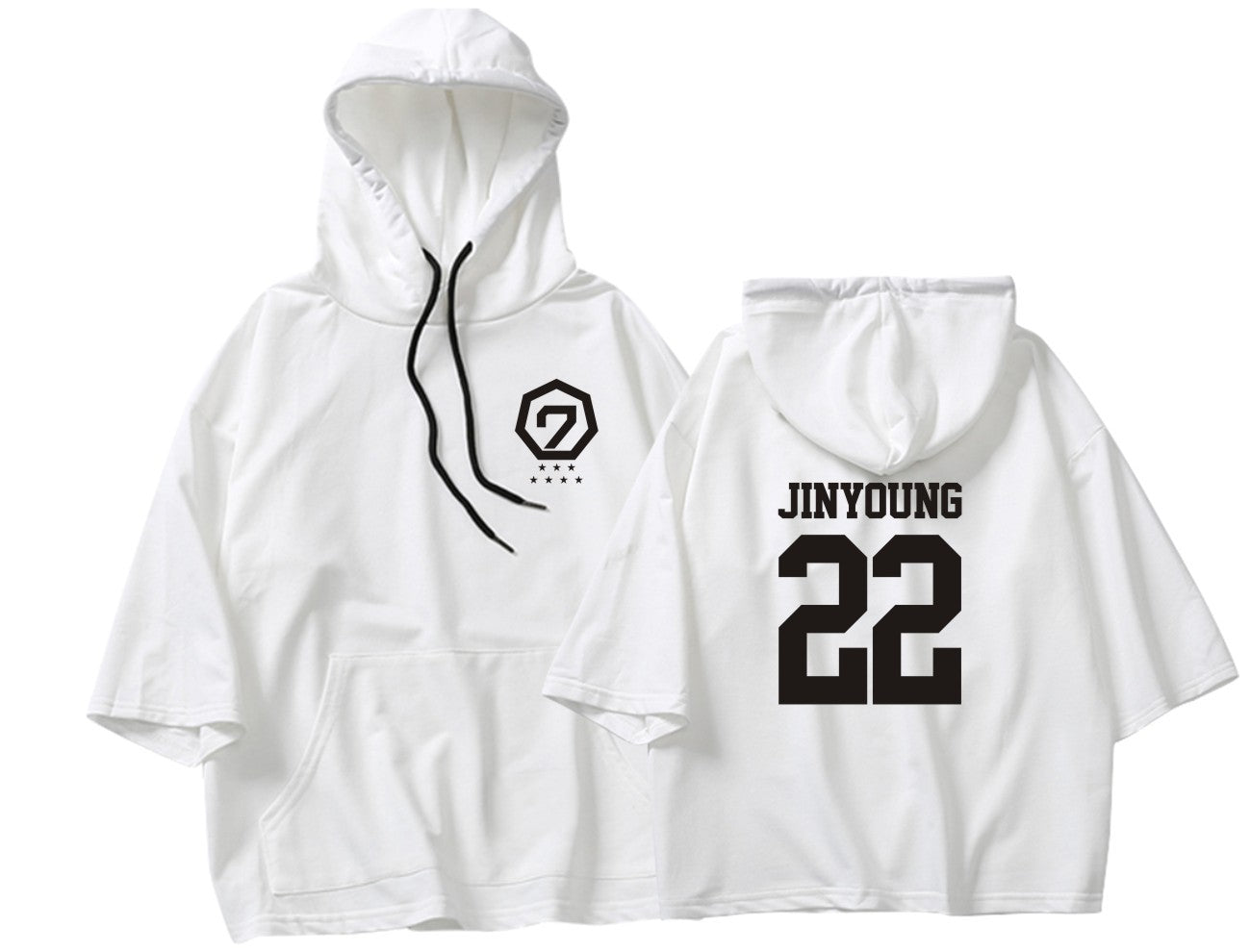 GOT7 Oversize Unisex Concert Hoodie - Jay B, Mark, Jackson, Jinyoung, Youngjae, BamBam and Yugyeom - JINYOUNG - White / L - Rosé K-Shop