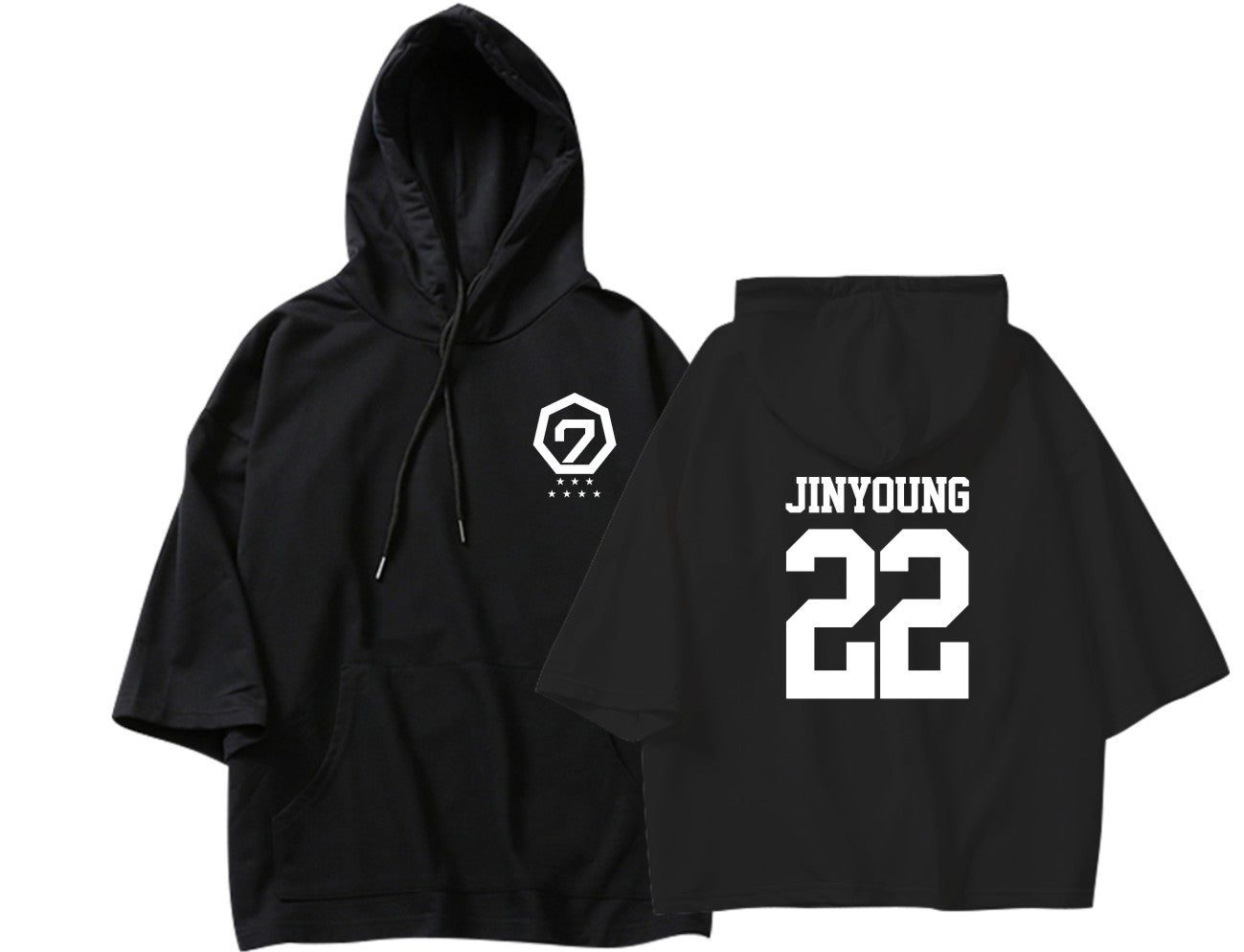 GOT7 Oversize Unisex Concert Hoodie - Jay B, Mark, Jackson, Jinyoung, Youngjae, BamBam and Yugyeom - JINYOUNG - Black / L - Rosé K-Shop