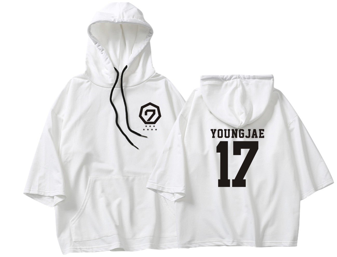 GOT7 Oversize Unisex Concert Hoodie - Jay B, Mark, Jackson, Jinyoung, Youngjae, BamBam and Yugyeom - YOUNGJAE - White / L - Rosé K-Shop