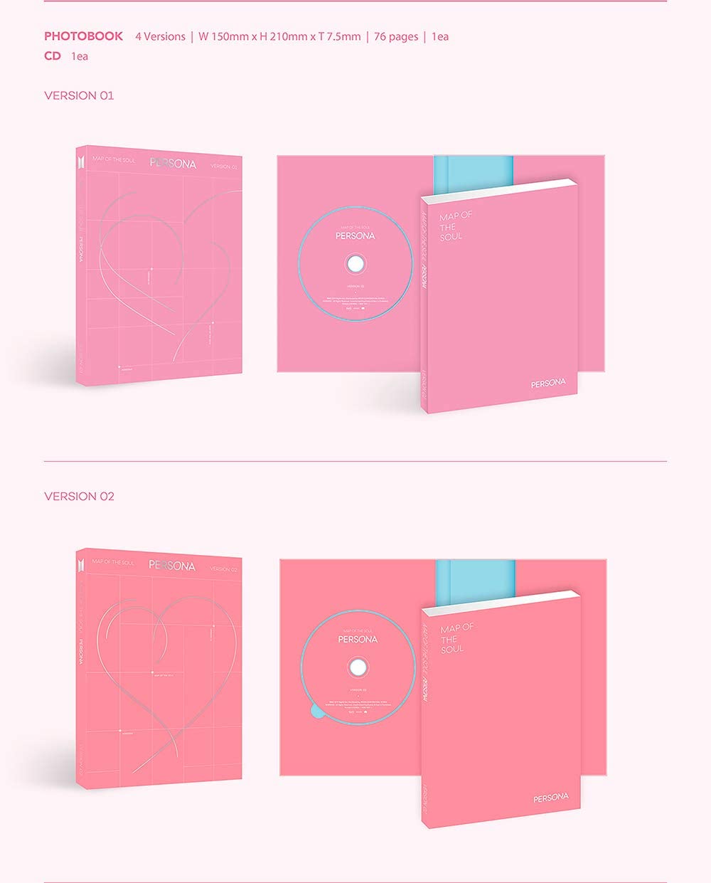 BTS - Map of the Soul: Persona (6th Mini Album, Random Version) - Rosé K-Shop