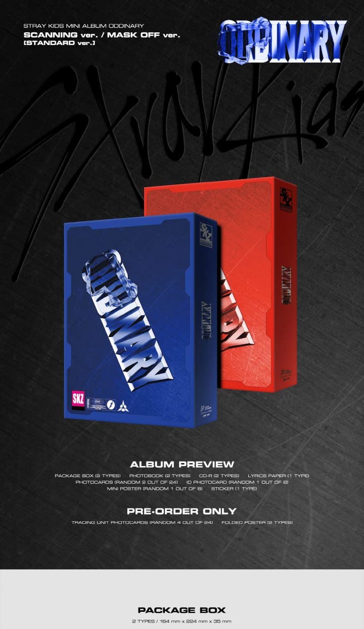 Kpop STRAY KIDS Album ODDINARY Photo Card Jewel Case Random