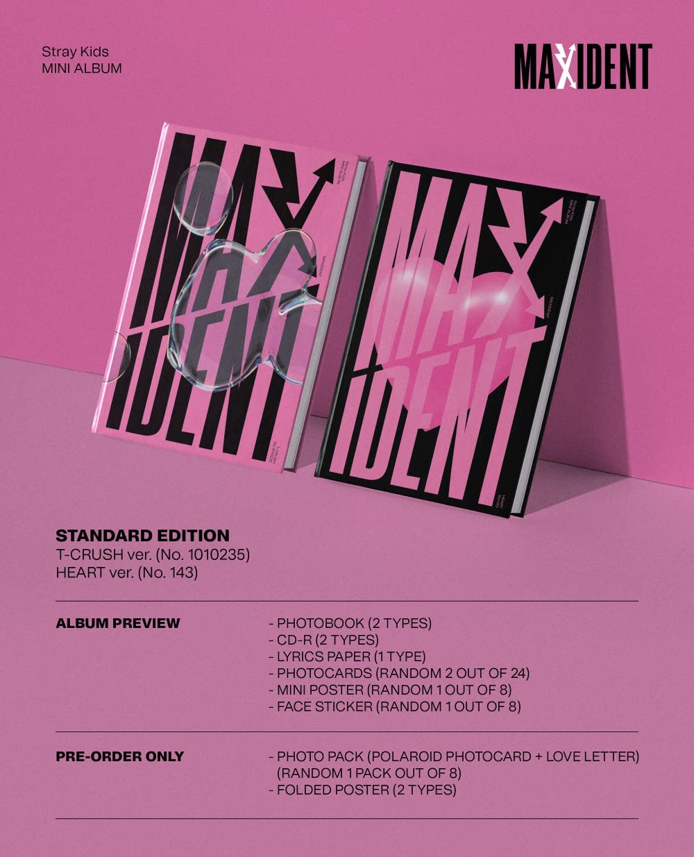STRAY KIDS - MAXIDENT Mini Album Standard Edition (Random Ver.) - Rosé K-Shop
