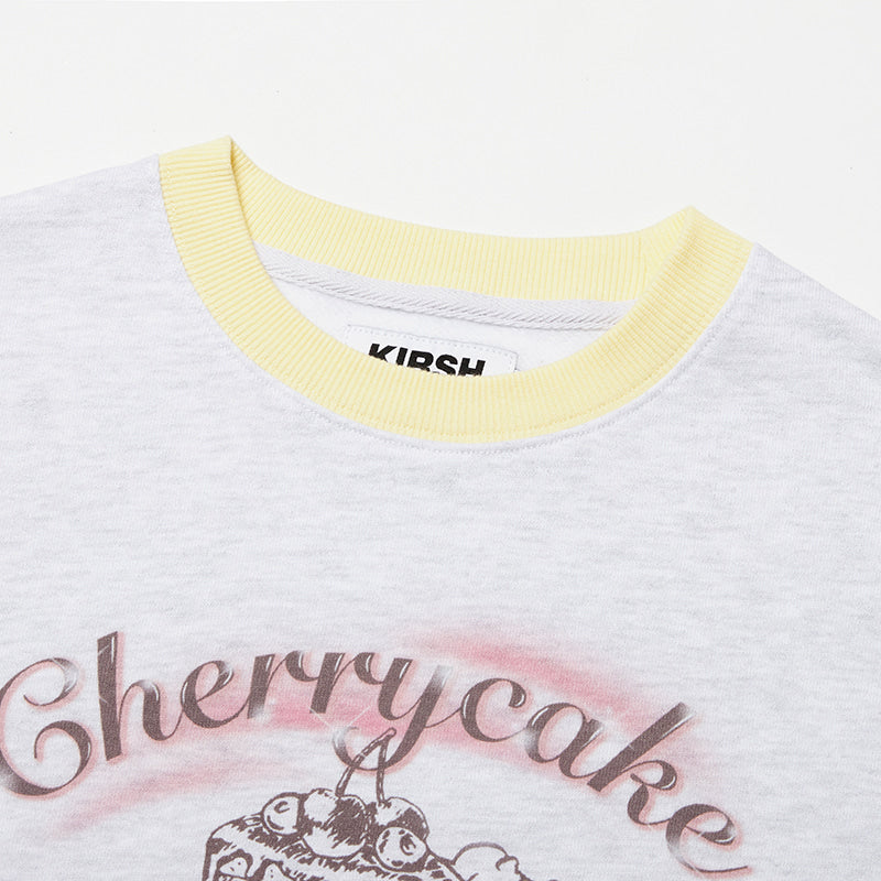 KIRSH Korea - Cherry Cake Graphic Rib Sweatshirt - Rosé K-Shop