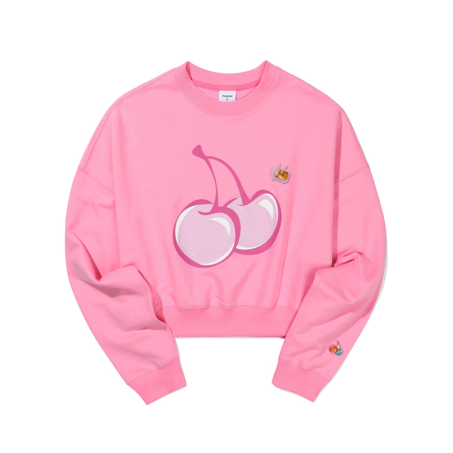 KIRSH X POLAROID - Big Cherry Crop Sweatshirt - Rosé K-Shop