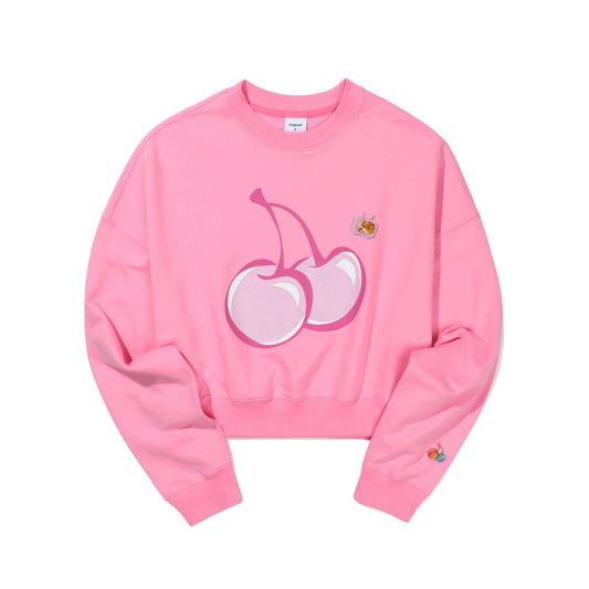 KIRSH X POLAROID - Big Cherry Crop Sweatshirt - Rosé K-Shop