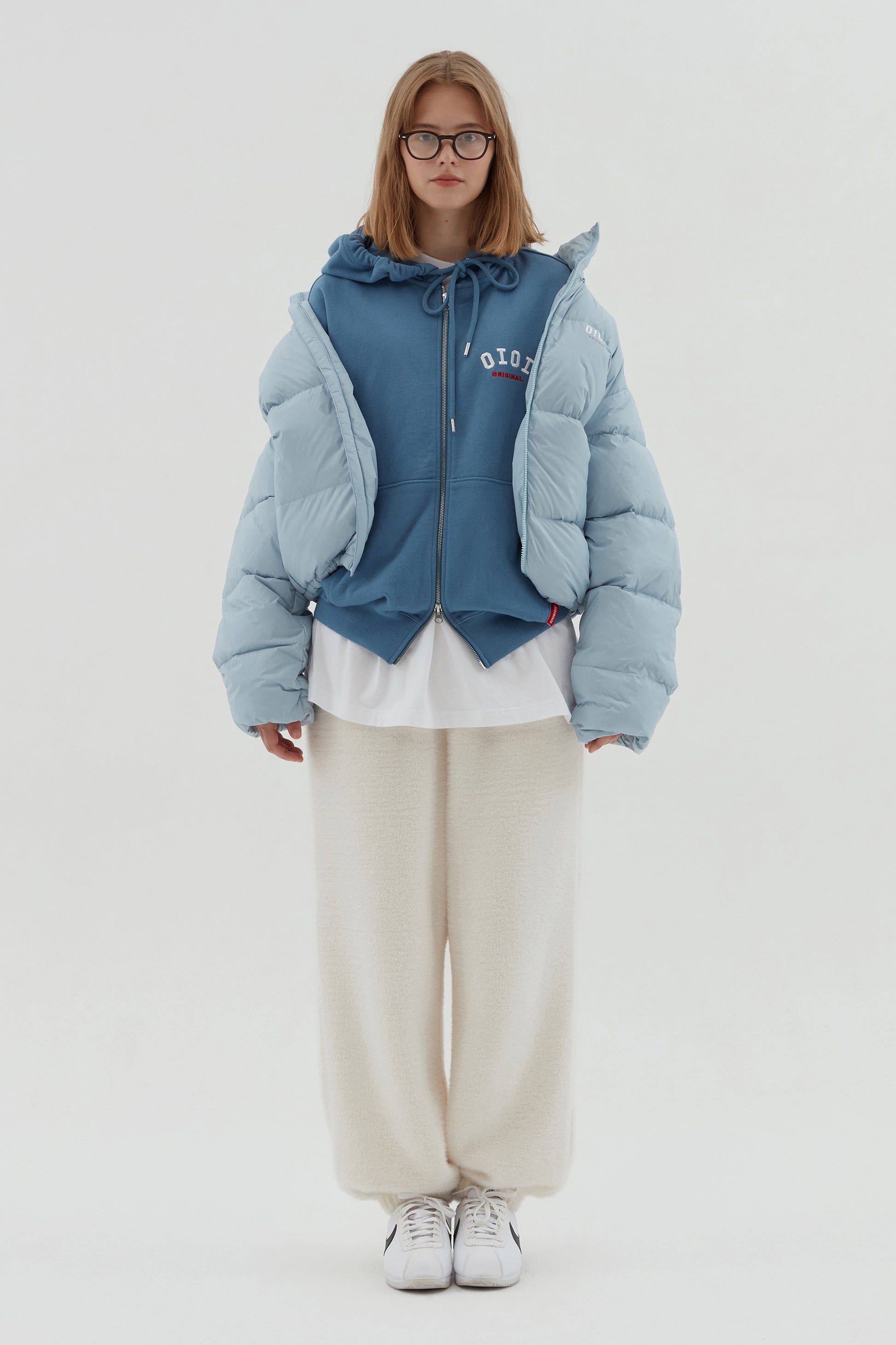 O!Oi Korea - Signature Puffer Jacket (Sky Blue) - Rosé K-Shop