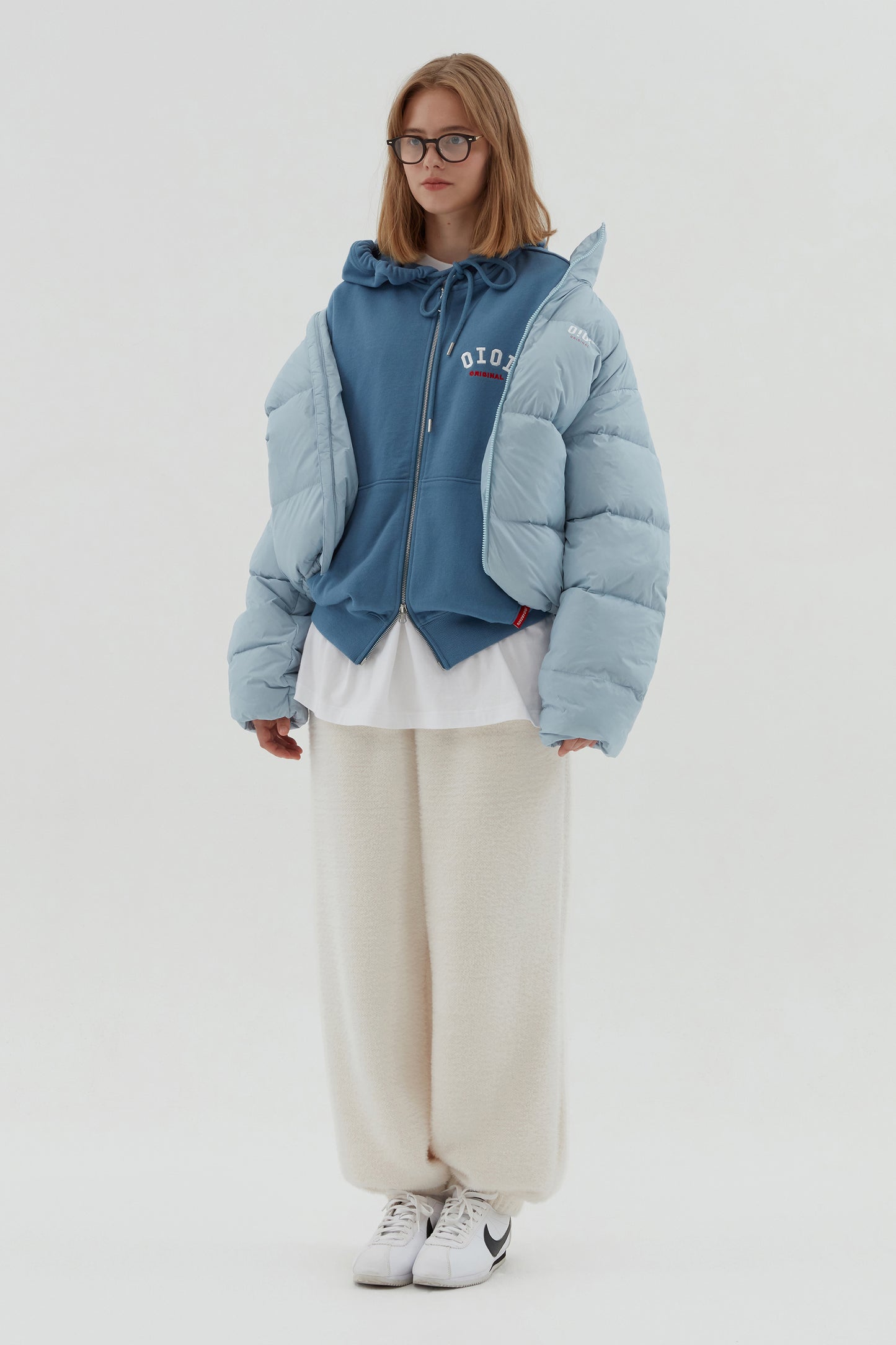 O!Oi Korea - Signature Puffer Jacket (Sky Blue) - Rosé K-Shop