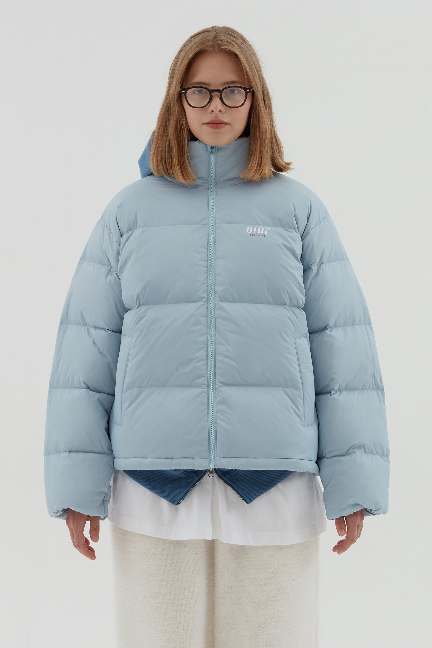 O!Oi Korea - Signature Puffer Jacket (Sky Blue) - Rosé K-Shop