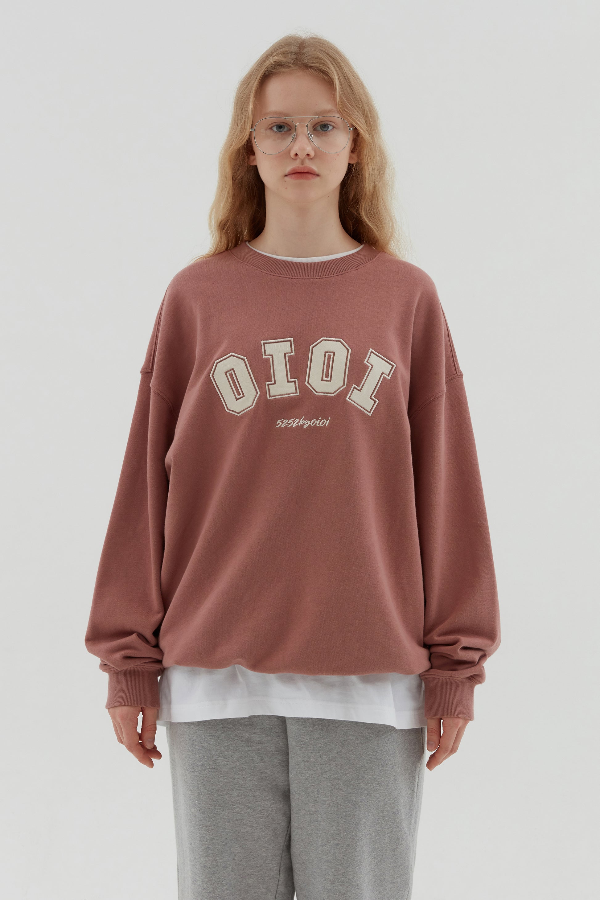 O!Oi Korea - Signature Sweatshirts - Dusty Pink / S - Rosé K-Shop