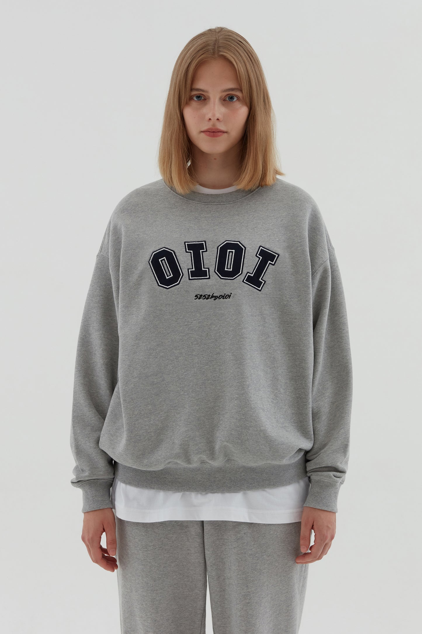 O!Oi Korea - Signature Sweatshirts - Grey / S - Rosé K-Shop