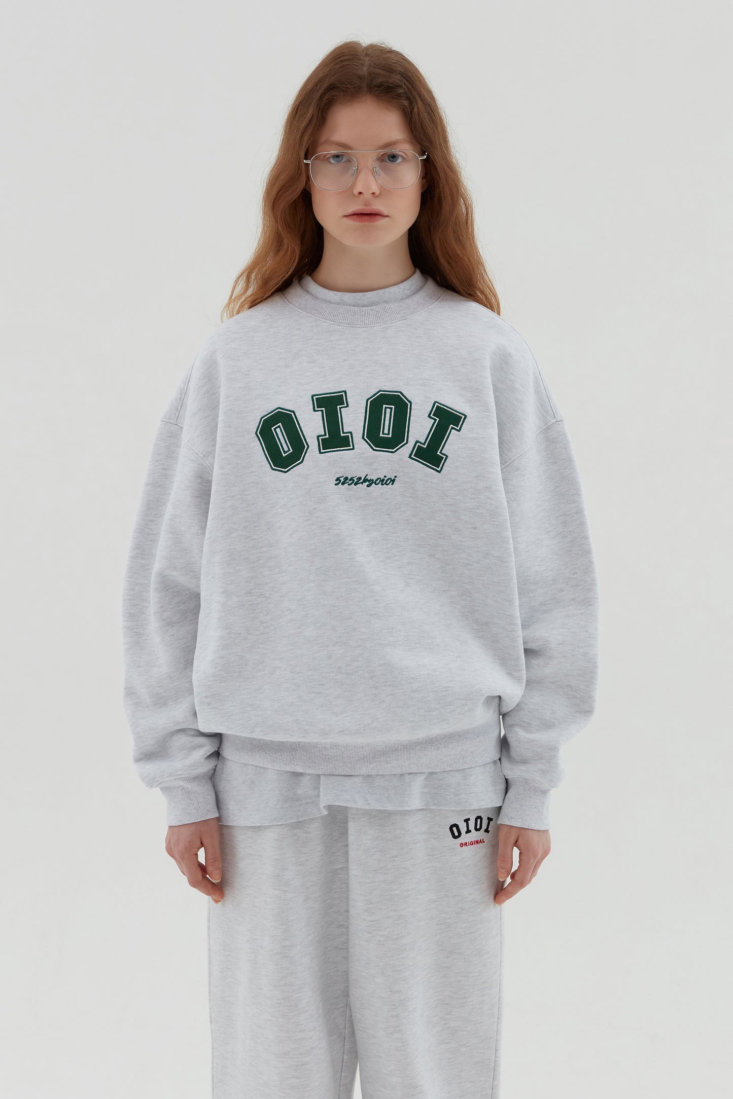 O!Oi Korea - Signature Sweatshirts - Light Grey / S - Rosé K-Shop
