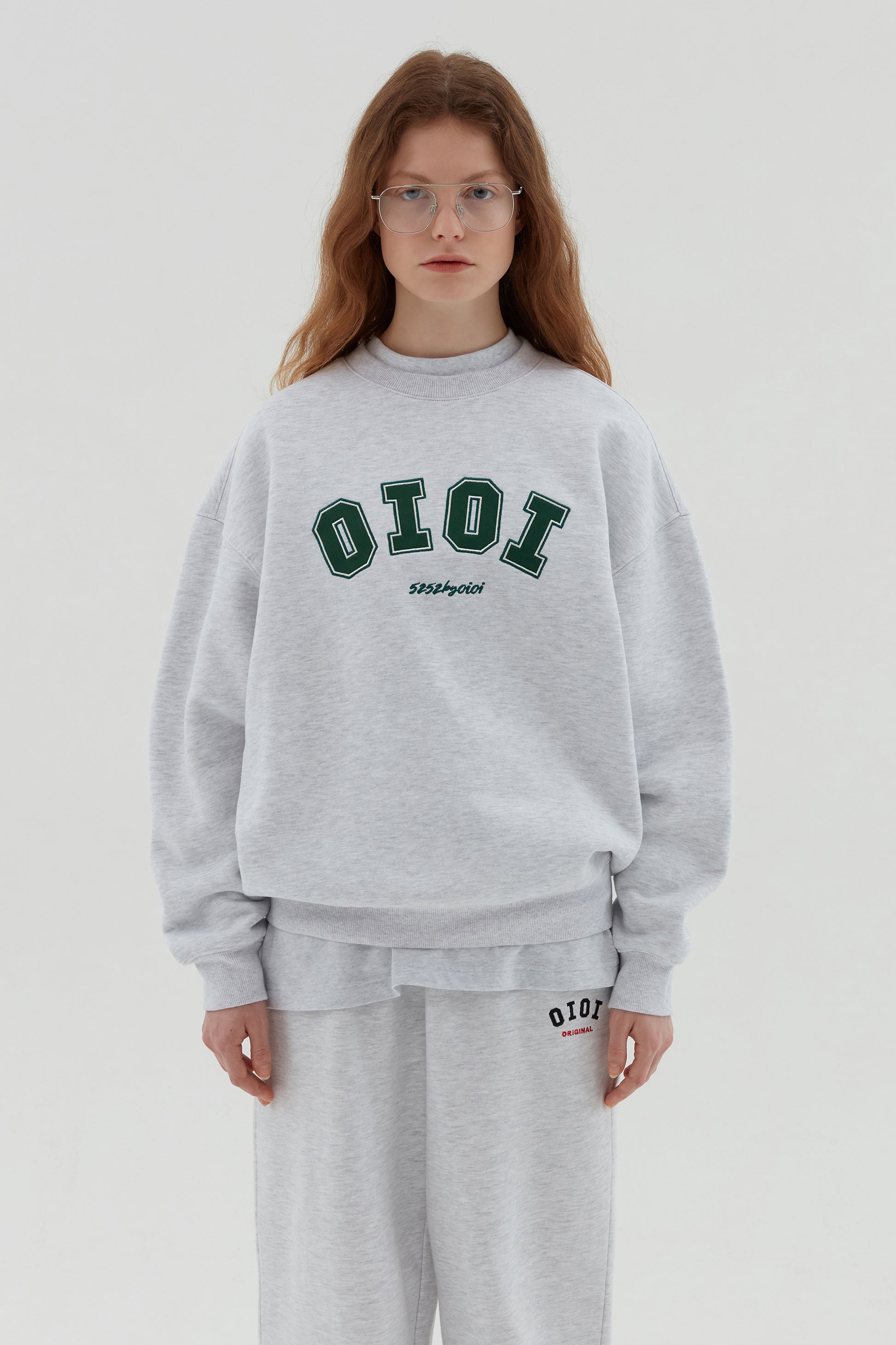 O!Oi Korea - Signature Sweatshirts - Light Grey / S - Rosé K-Shop
