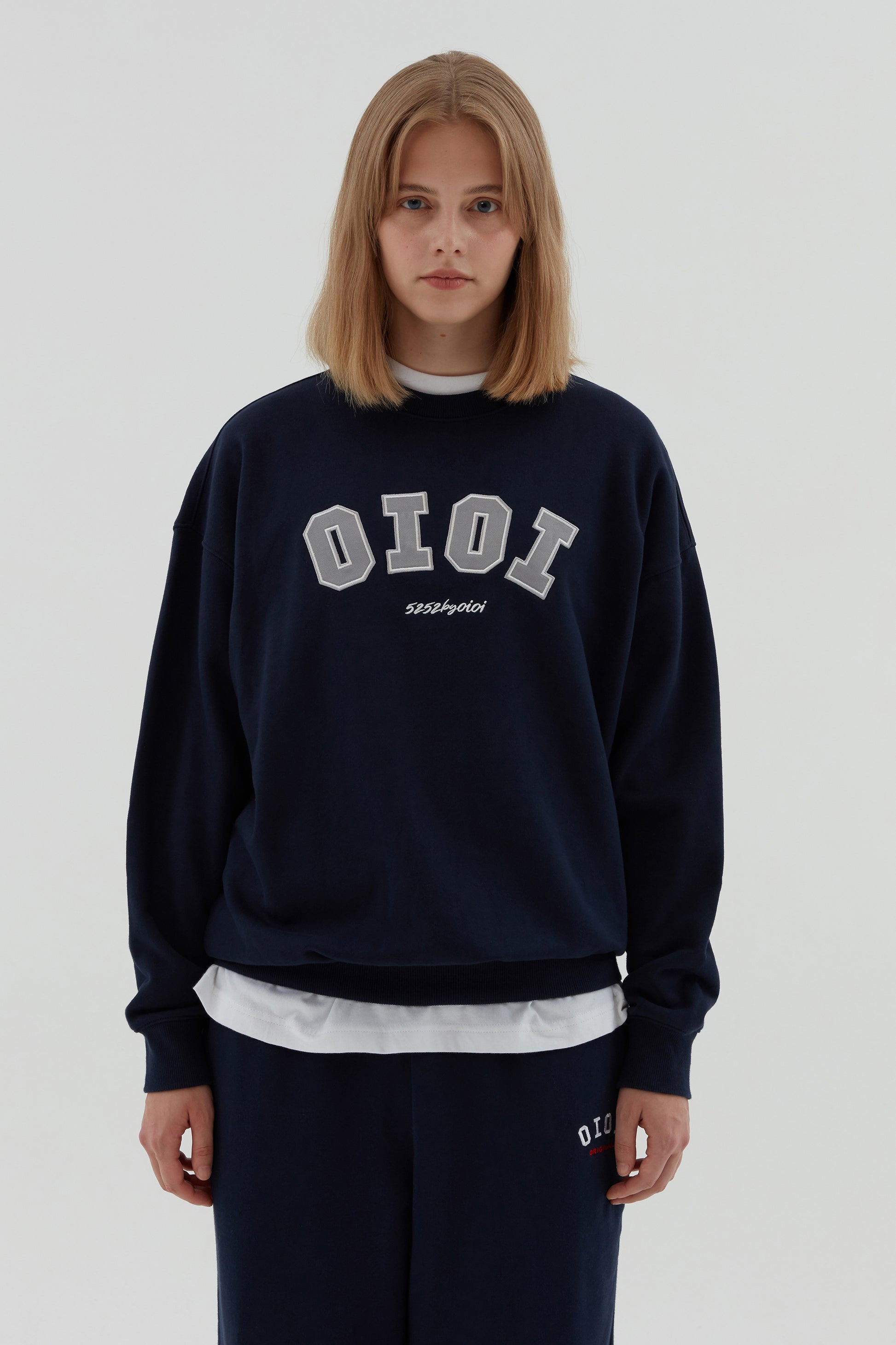 O!Oi Korea - Signature Sweatshirts - Navy / S - Rosé K-Shop