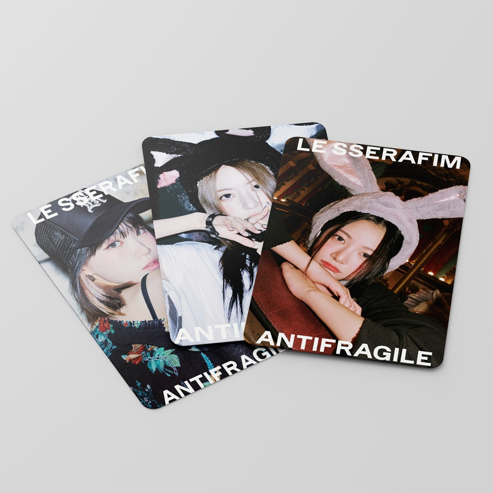 LE SSERAFIM | UNFORGIVEN, FEARLESS, ANTIFRAGILE & 2023 Season's Greetings Photo Card Sets (1 Box = 55 Cards! 🫶)