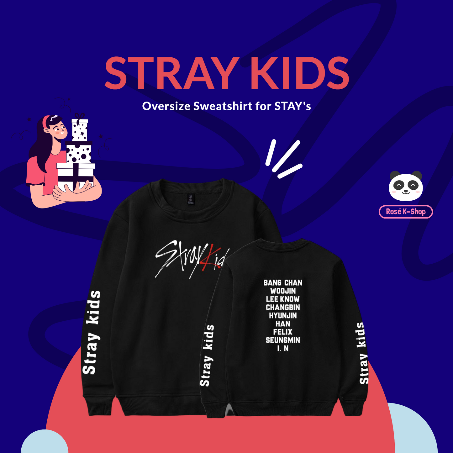 STRAY KIDS - Oversize Sweatshirt for STAY's - Rosé K-Shop