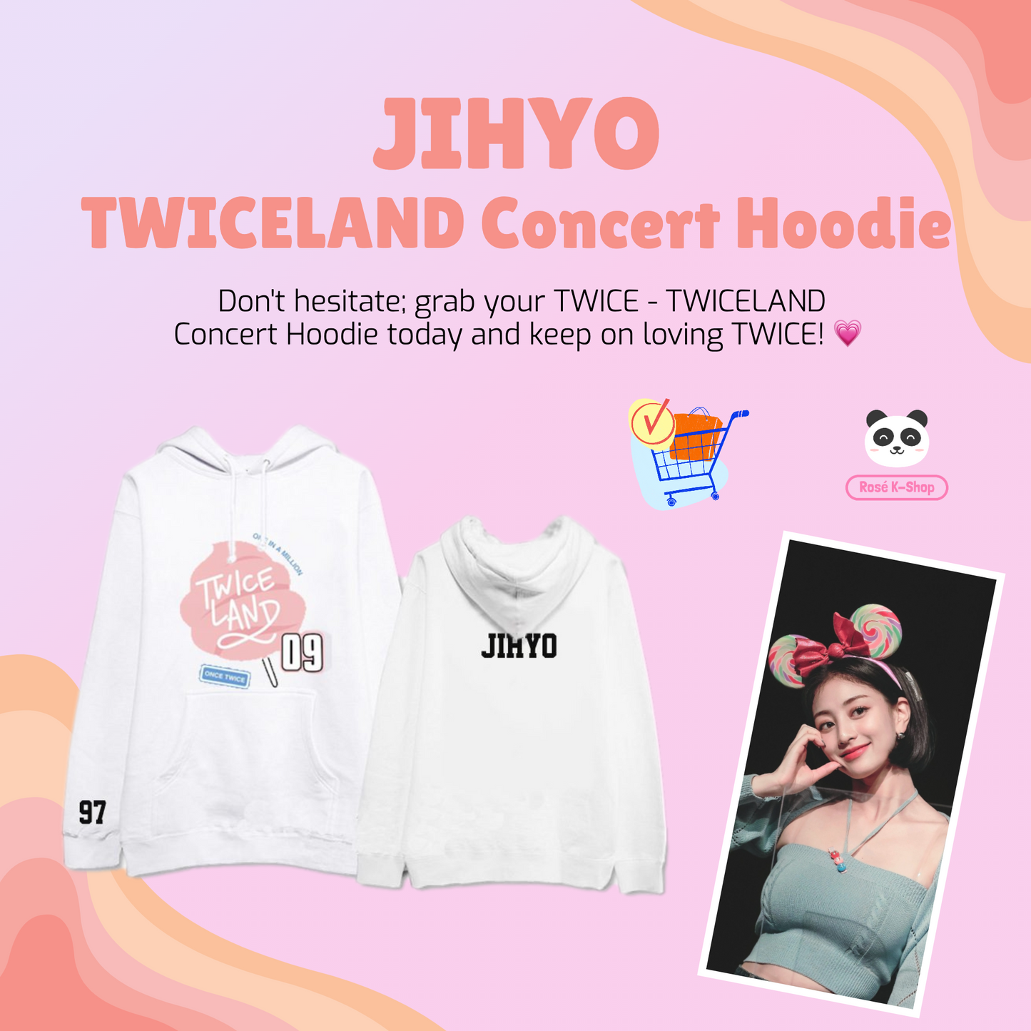 TWICE - TWICELAND Concert Hoodie | Nayeon, Jeongyeon, Momo, Sana, Jihyo, Mina, Dahyun, Chaeyoung, and Tzuyu Ver.