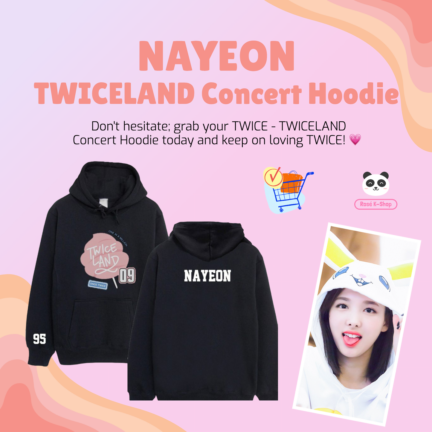 TWICE - TWICELAND Concert Hoodie | Nayeon, Jeongyeon, Momo, Sana, Jihyo, Mina, Dahyun, Chaeyoung, and Tzuyu Ver.