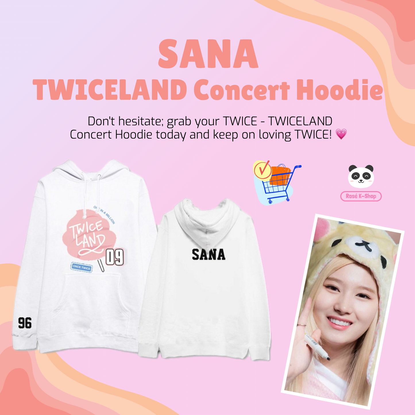 TWICE - TWICELAND Concert Hoodie | Nayeon, Jeongyeon, Momo, Sana, Jihyo, Mina, Dahyun, Chaeyoung, and Tzuyu Ver.