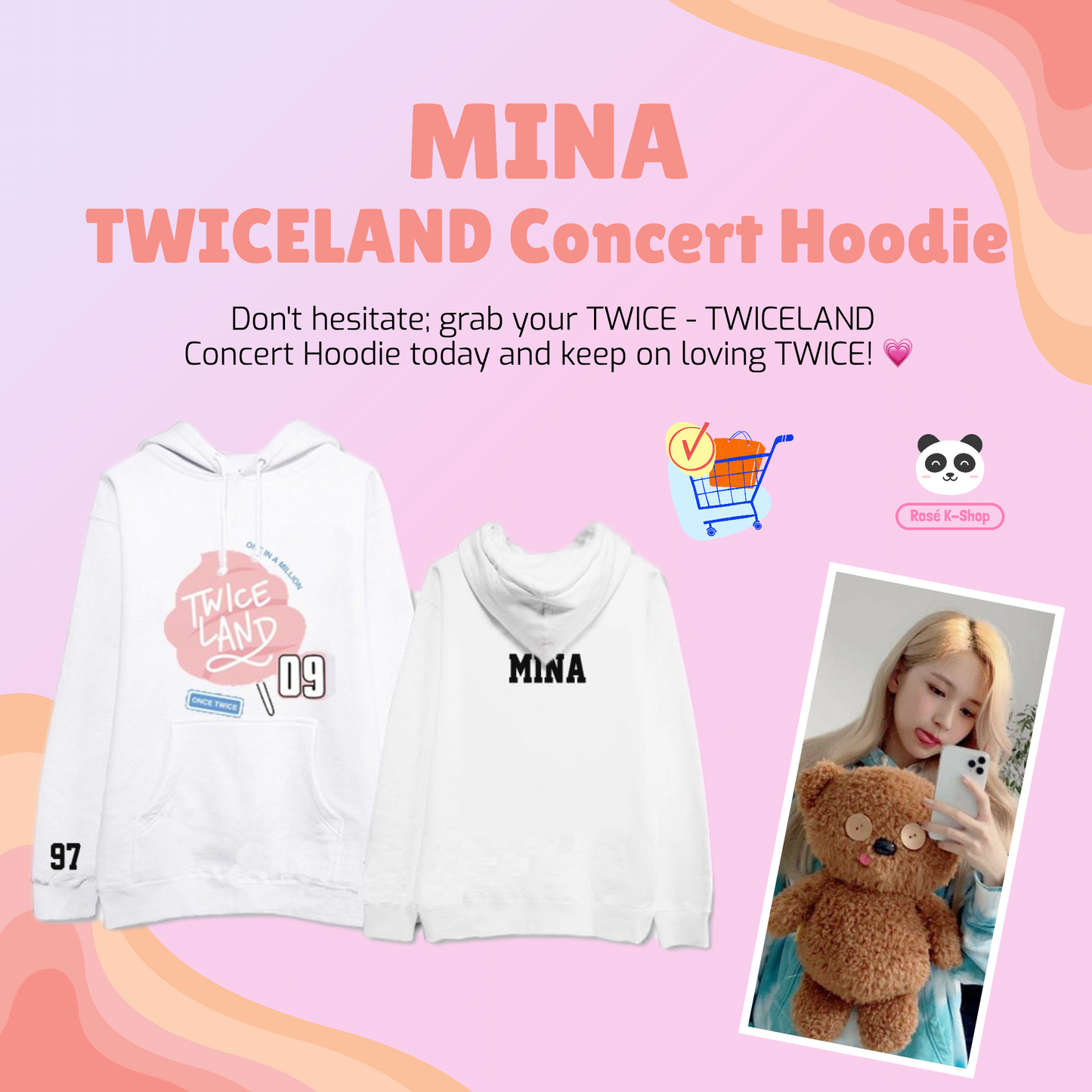 TWICE - TWICELAND Concert Hoodie | Nayeon, Jeongyeon, Momo, Sana, Jihyo, Mina, Dahyun, Chaeyoung, and Tzuyu Ver.