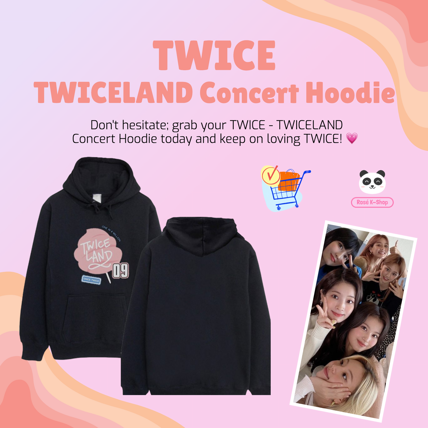 TWICE - TWICELAND Concert Hoodie | Nayeon, Jeongyeon, Momo, Sana, Jihyo, Mina, Dahyun, Chaeyoung, and Tzuyu Ver.