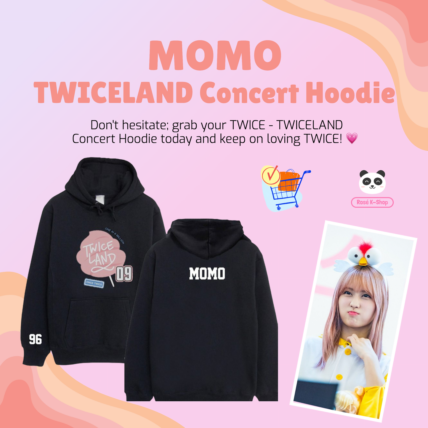 TWICE - TWICELAND Concert Hoodie | Nayeon, Jeongyeon, Momo, Sana, Jihyo, Mina, Dahyun, Chaeyoung, and Tzuyu Ver.