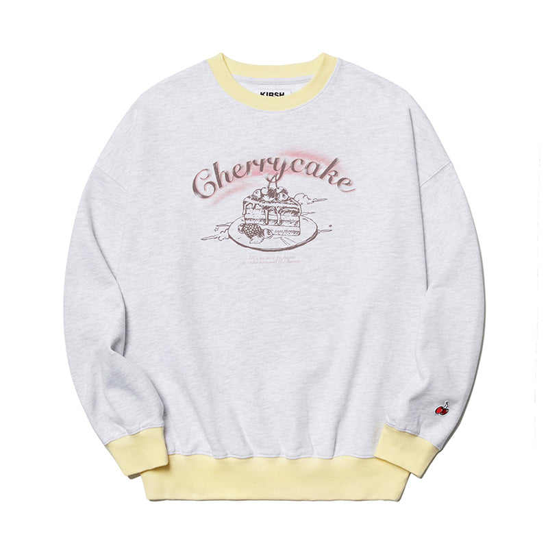 KIRSH Korea - Cherry Cake Graphic Rib Sweatshirt - Rosé K-Shop