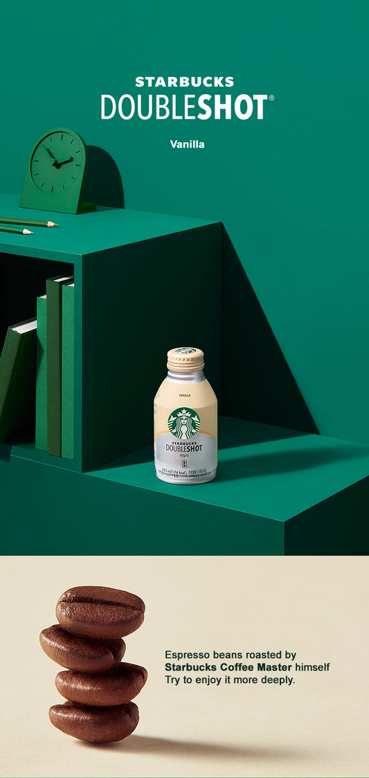 Starbucks Korea Double Shot Espresso Vanilla 275ml x 6 + Limited Mint Color Tote Bag - Rosé K-Shop