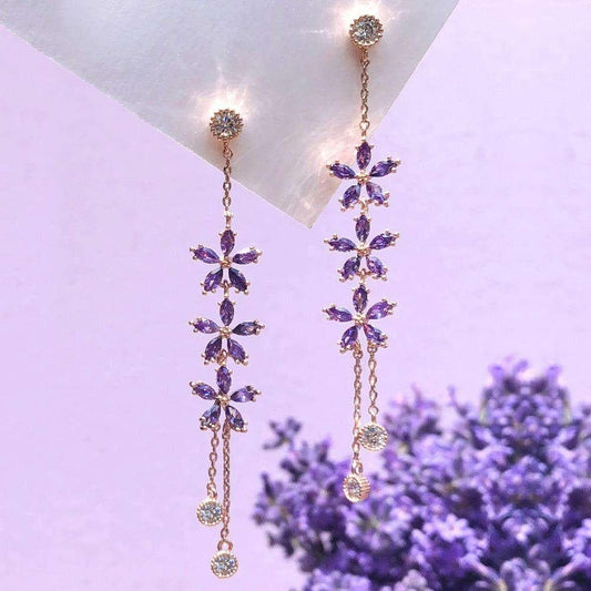 WINGBLING - Lavender Bloom Drop Earrings (IU Wears) - Rosé K-Shop